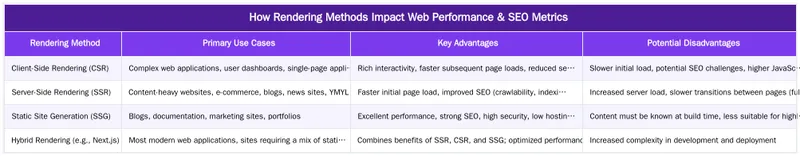 How Rendering Methods Impact Web Performance & SEO Metrics — Client-Side vs. Server-Side Rendering: A Performance Comparison
