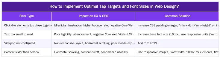 How to Implement Optimal Tap Targets and Font Sizes in Web Design? — Optimizing Tap Targets and Font Sizes for Mobile Users