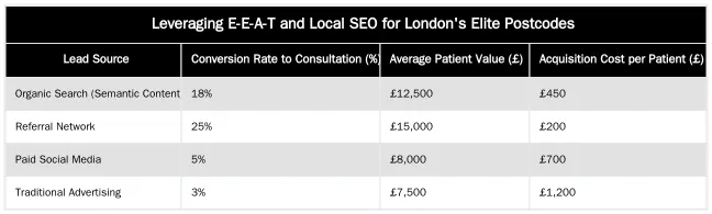 Leveraging E-E-A-T and Local SEO for London's Elite Postcodes — How to Attract High-Value Patients: A Semantic Content Strategy for London's Elite Surgeons