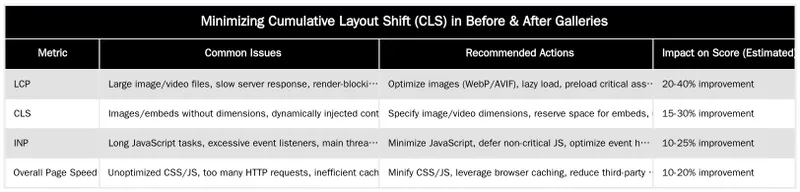 Minimizing Cumulative Layout Shift (CLS) in Before & After Galleries — Core Web Vitals for Surgeons: A Focus on Procedure & Gallery Pages