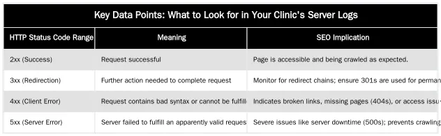 Key Data Points: What to Look for in Your Clinic's Server Logs — A Guide to Log File Analysis for Private Clinic Websites