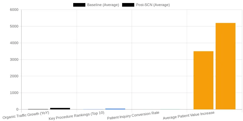 Case Study: Dominating Harley Street with Semantic Content comparison chart — Building a Semantic Content Network: A Case Study for a London Plastic Surgeon