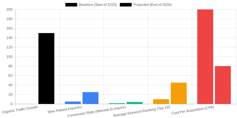 Abdurrahman Şimşek's Semantic SEO for Surgeons comparison chart — SEO for Plastic Surgeons London: A Data-Driven Blueprint for Dominating Harley Street SERPs