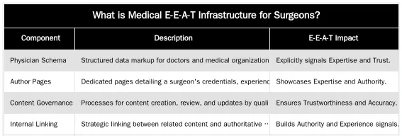 What is Medical E-E-A-T Infrastructure for Surgeons? — Building Medical E-E-A-T Infrastructure: A Technical Framework for Surgeon Websites